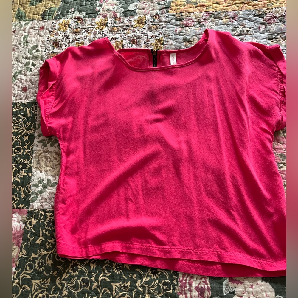Xhilaration Hot Pink Short-Sleeve Top